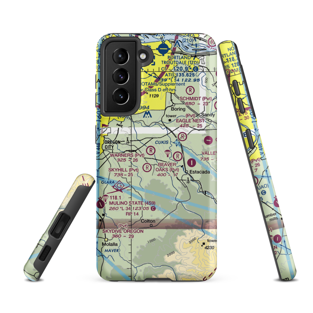 Warner's Airport (20OR) VFR Sectional Samsung Phone Case Samsung Galaxy S21 FE model shown