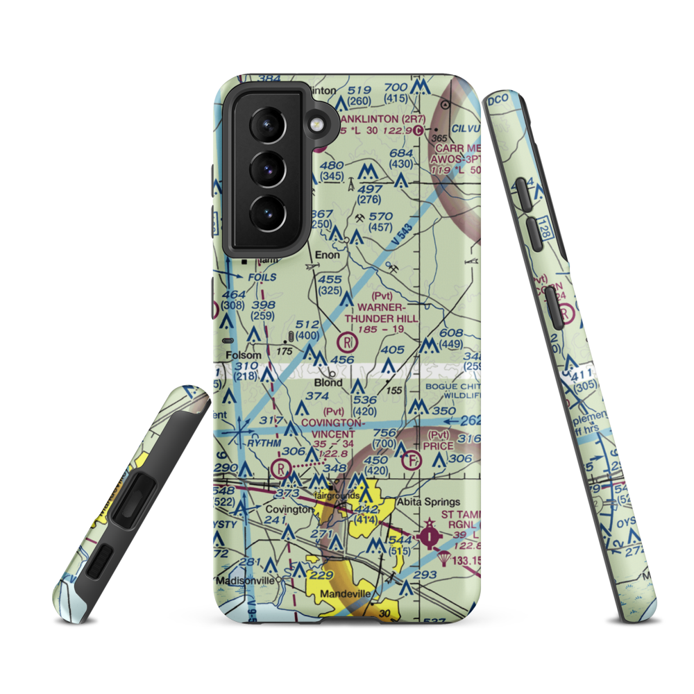 Warner-Thunder Hill Airport (23LA) VFR Sectional Samsung Phone Case Samsung Galaxy S21 FE model shown