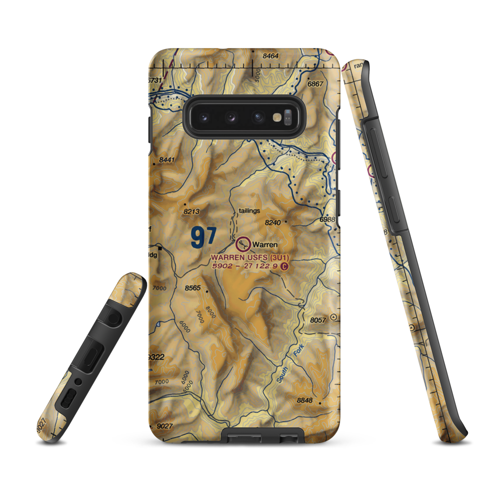 Warren /US Forest Service/ Airport (3U1) VFR Sectional Samsung Phone Case Samsung Galaxy S10 Plus model shown