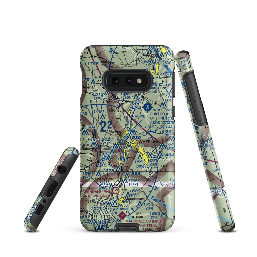 Warwood - Martins Ferry Seaplane Base (WV43) VFR Sectional Samsung Phone Case Samsung Galaxy S10 Plus model shown
