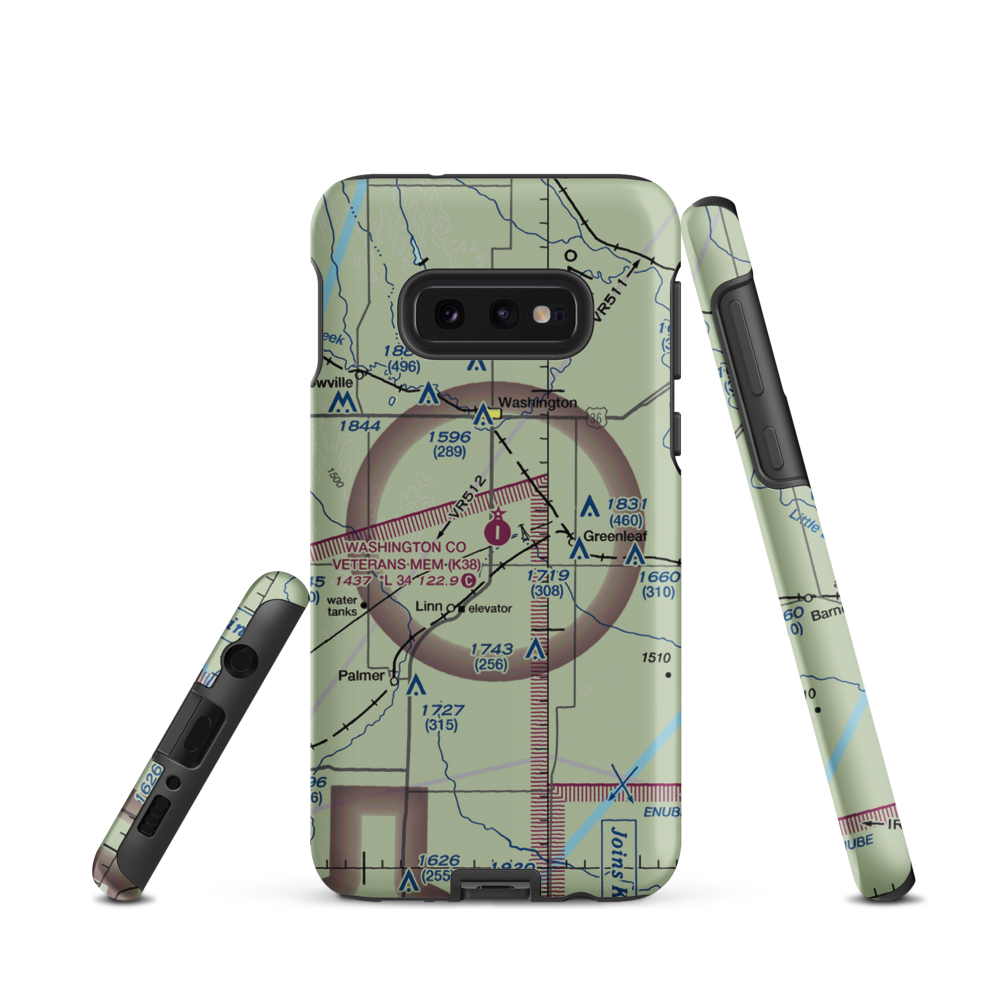 Washington County Memorial Airport (K38) VFR Sectional Samsung Phone Case Samsung Galaxy S10 Plus model shown