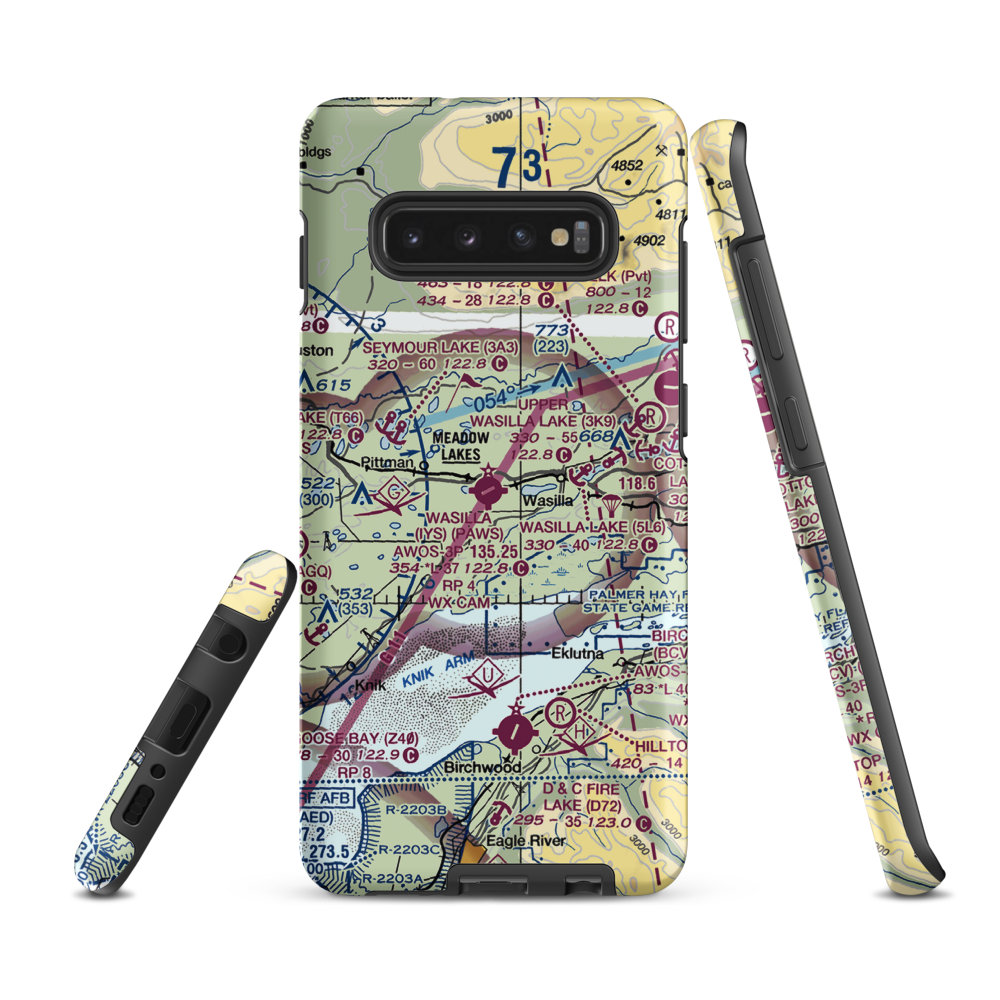 Wasilla Airport (IYS) VFR Sectional Samsung Phone Case Samsung Galaxy S10 Plus model shown