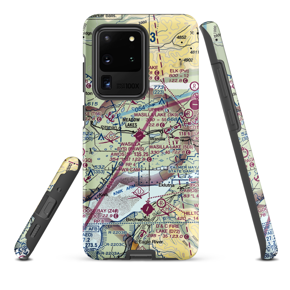 Wasilla Airport (IYS) VFR Sectional Samsung Phone Case Samsung Galaxy S20 Ultra model shown