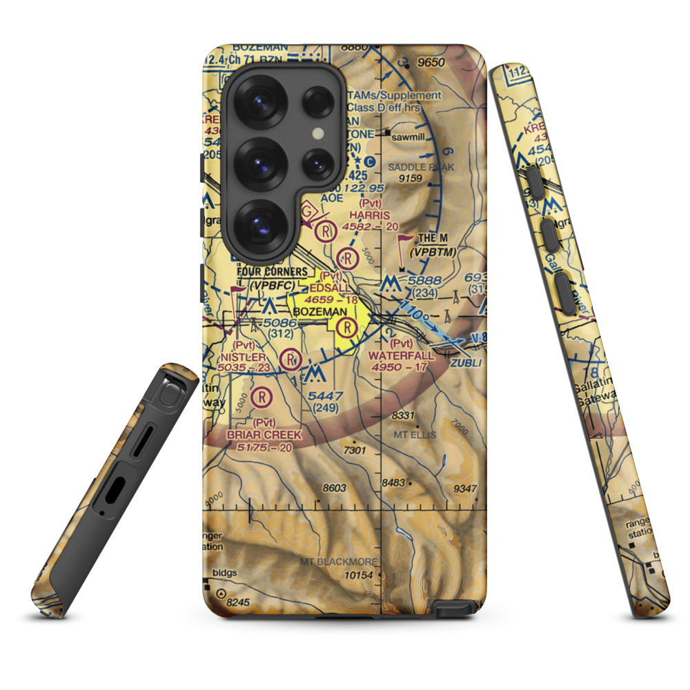 Waterfall Airport (23MT) VFR Sectional Samsung Phone Case Samsung Galaxy S25 Ultra model shown