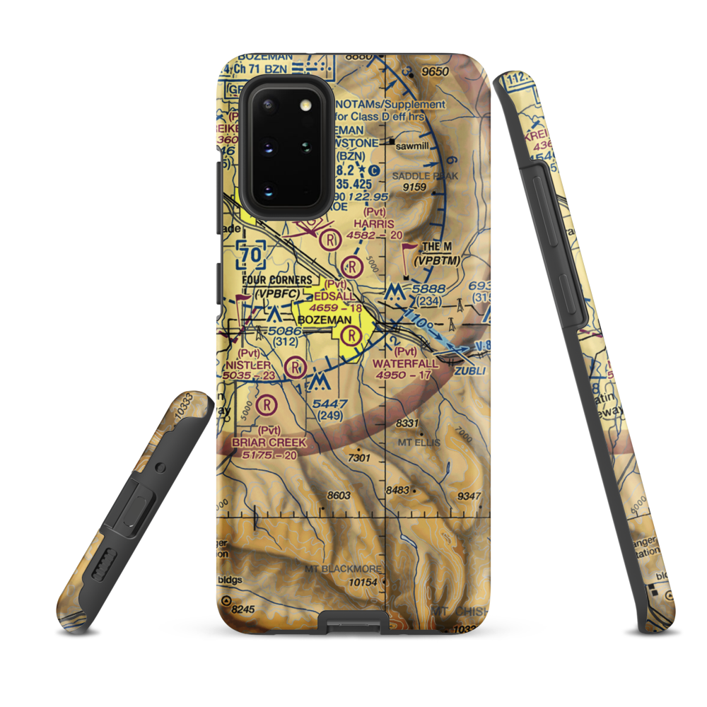 Waterfall Airport (23MT) VFR Sectional Samsung Phone Case Samsung Galaxy S20 Plus model shown