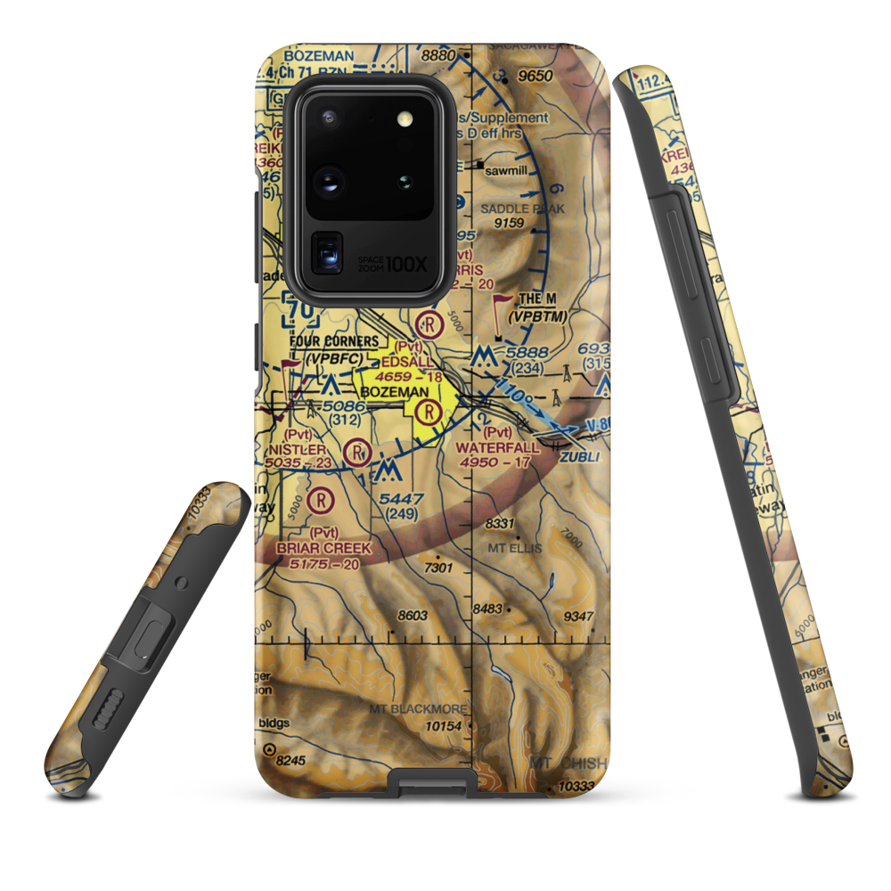 Waterfall Airport (23MT) VFR Sectional Samsung Phone Case Samsung Galaxy S20 Ultra model shown