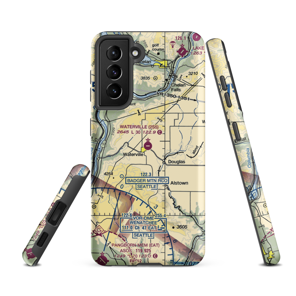 Waterville Airport (2S5) VFR Sectional Samsung Phone Case Samsung Galaxy S21 FE model shown