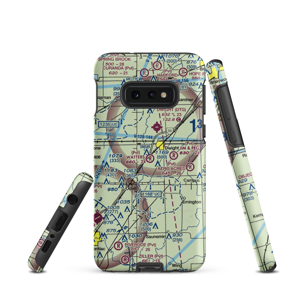 Watters Airport (2IL2) VFR Sectional Samsung Phone Case Samsung Galaxy S10 Plus model shown