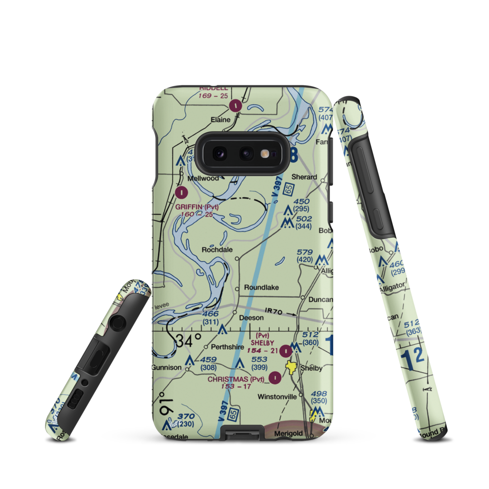 Watts Field (02MS) VFR Sectional Samsung Phone Case Samsung Galaxy S10 Plus model shown