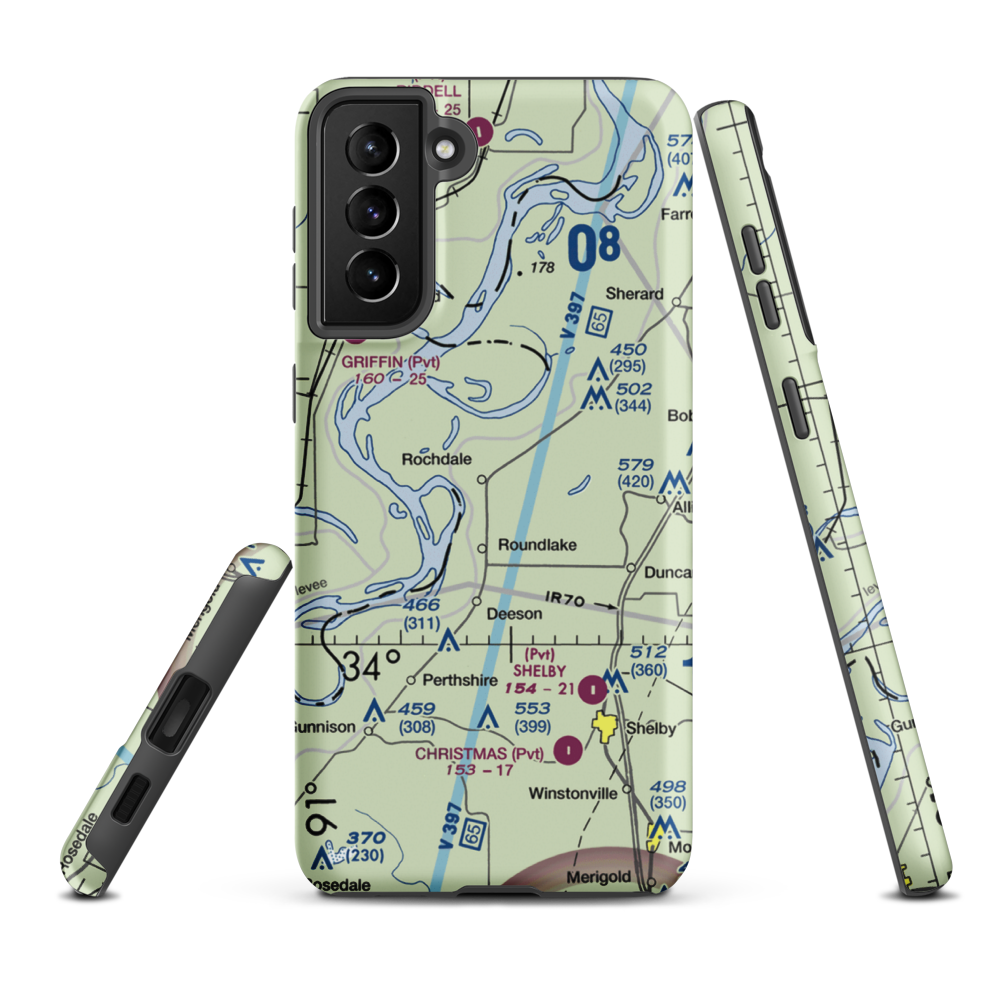 Watts Field (02MS) VFR Sectional Samsung Phone Case Samsung Galaxy S21 Plus model shown