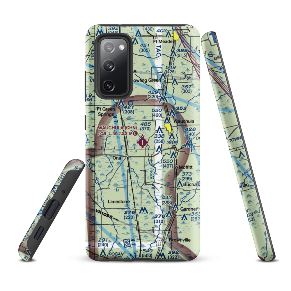Wauchula Municipal Airport (CHN) VFR Sectional Samsung Phone Case Samsung Galaxy S20 FE model shown