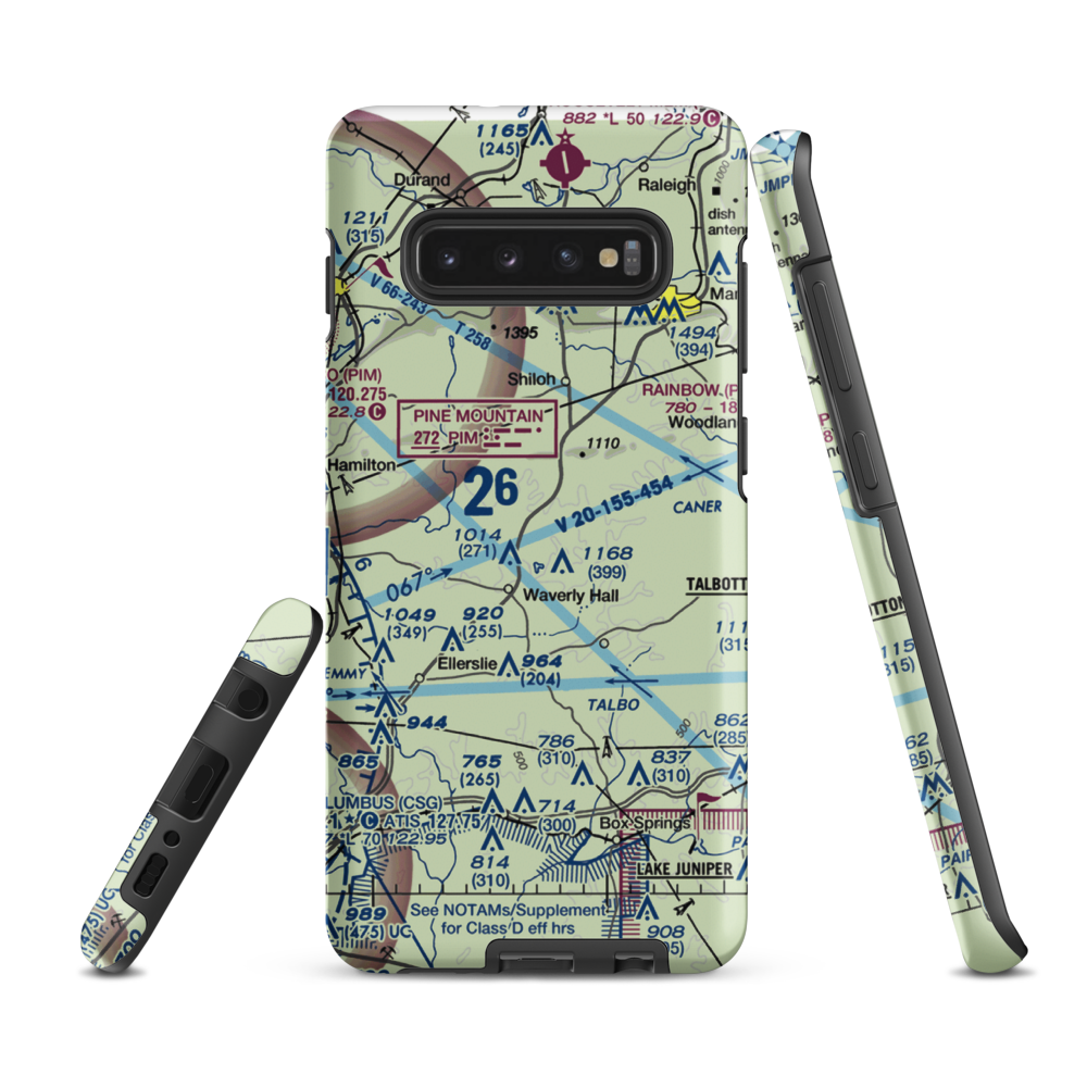 Waverly Landing Airport (1GE9) VFR Sectional Samsung Phone Case Samsung Galaxy S10 Plus model shown