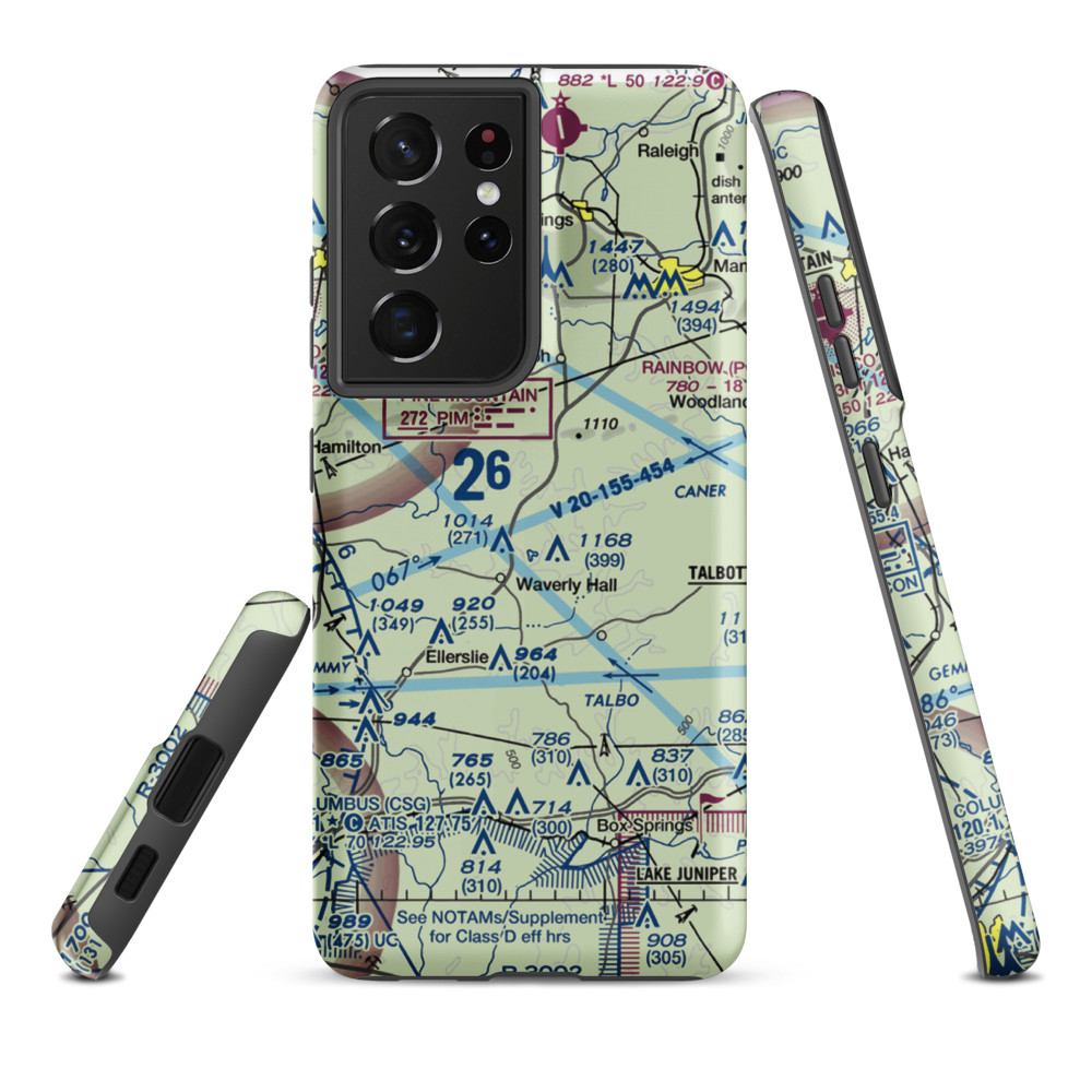 Waverly Landing Airport (1GE9) VFR Sectional Samsung Phone Case Samsung Galaxy S21 Ultra model shown
