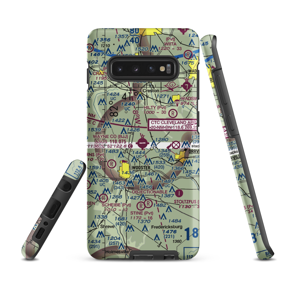 Wayne County Airport (BJJ) VFR Sectional Samsung Phone Case Samsung Galaxy S10 Plus model shown
