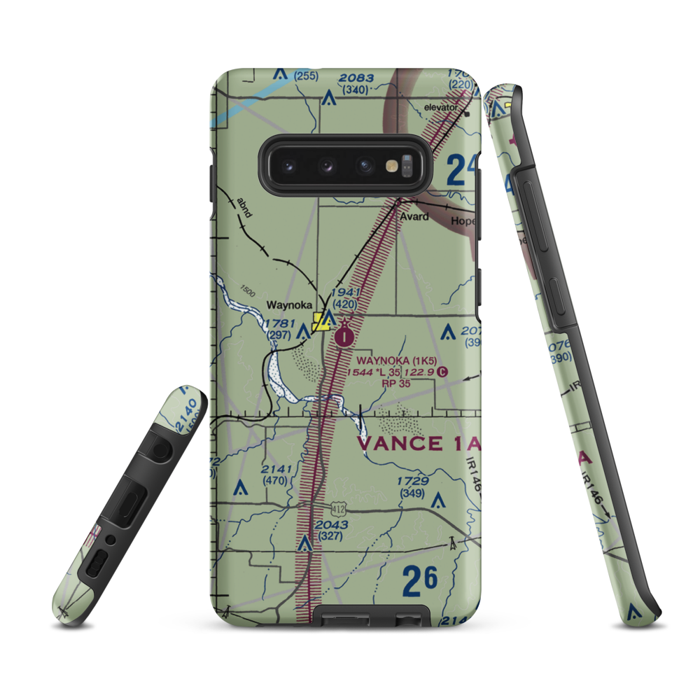Waynoka Municipal Airport (1K5) VFR Sectional Samsung Phone Case Samsung Galaxy S10 Plus model shown