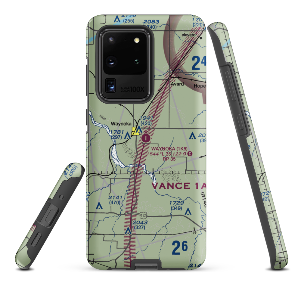 Waynoka Municipal Airport (1K5) VFR Sectional Samsung Phone Case Samsung Galaxy S20 Ultra model shown