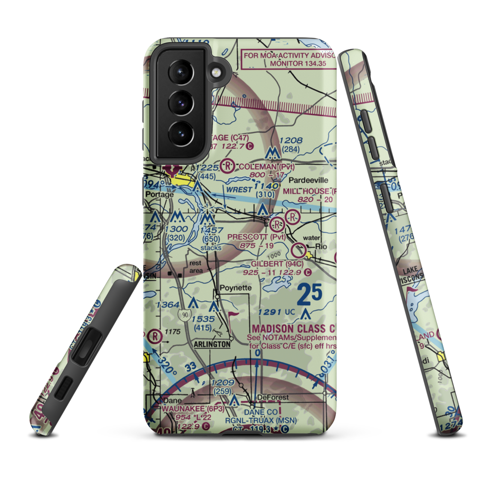 Weatherbee Field (7WI6) VFR Sectional Samsung Phone Case Samsung Galaxy S21 Plus model shown