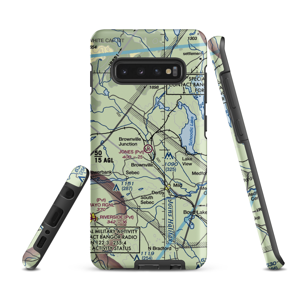 Webber Jones Airport (ME03) VFR Sectional Samsung Phone Case Samsung Galaxy S10 Plus model shown