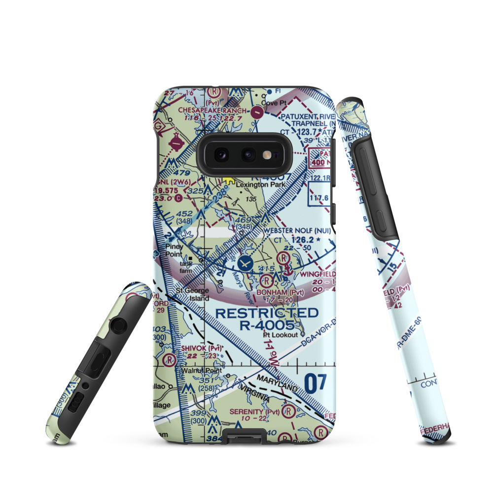 Webster Nolf Airport (NUI) VFR Sectional Samsung Phone Case Samsung Galaxy S10e model shown