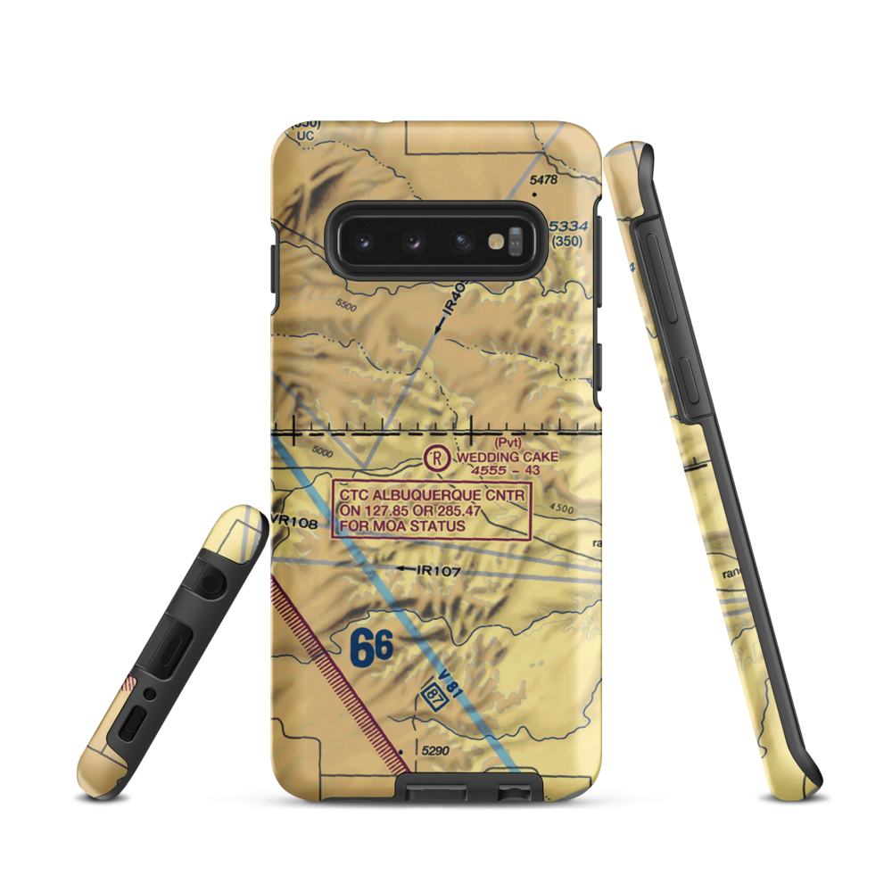 Wedding Cake Ranch Airport (NM14) VFR Sectional Samsung Phone Case Samsung Galaxy S10 model shown
