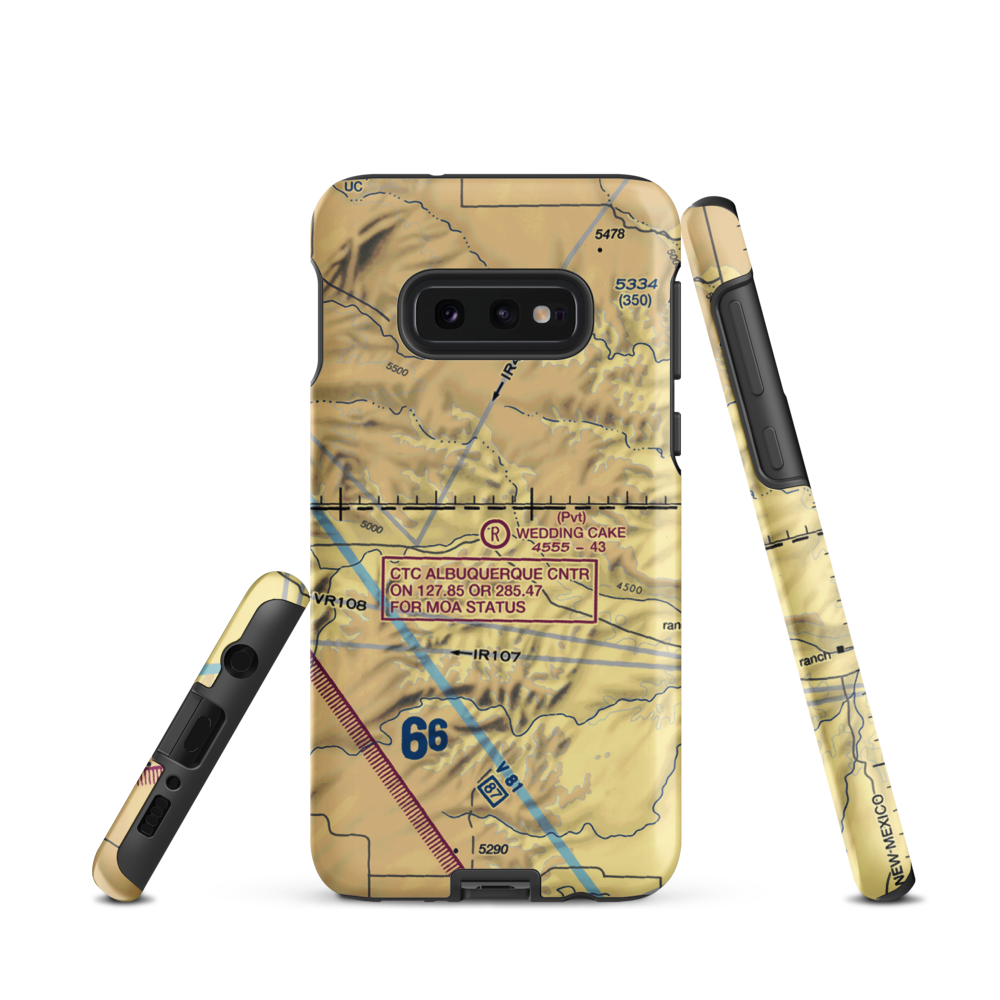 Wedding Cake Ranch Airport (NM14) VFR Sectional Samsung Phone Case Samsung Galaxy S10 Plus model shown