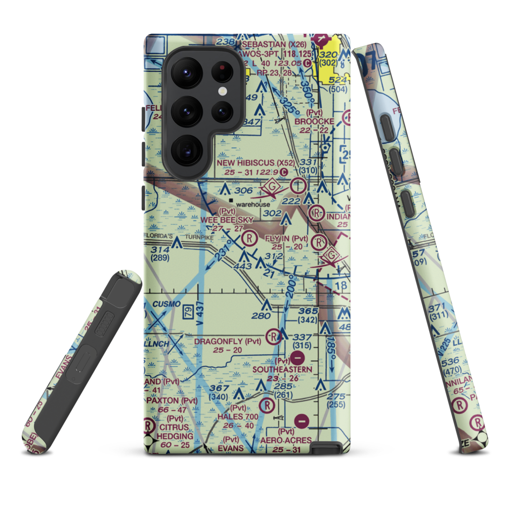 Wee Bee Sky Ranch Airport (70FA) VFR Sectional Samsung Phone Case Samsung Galaxy S22 Ultra model shown