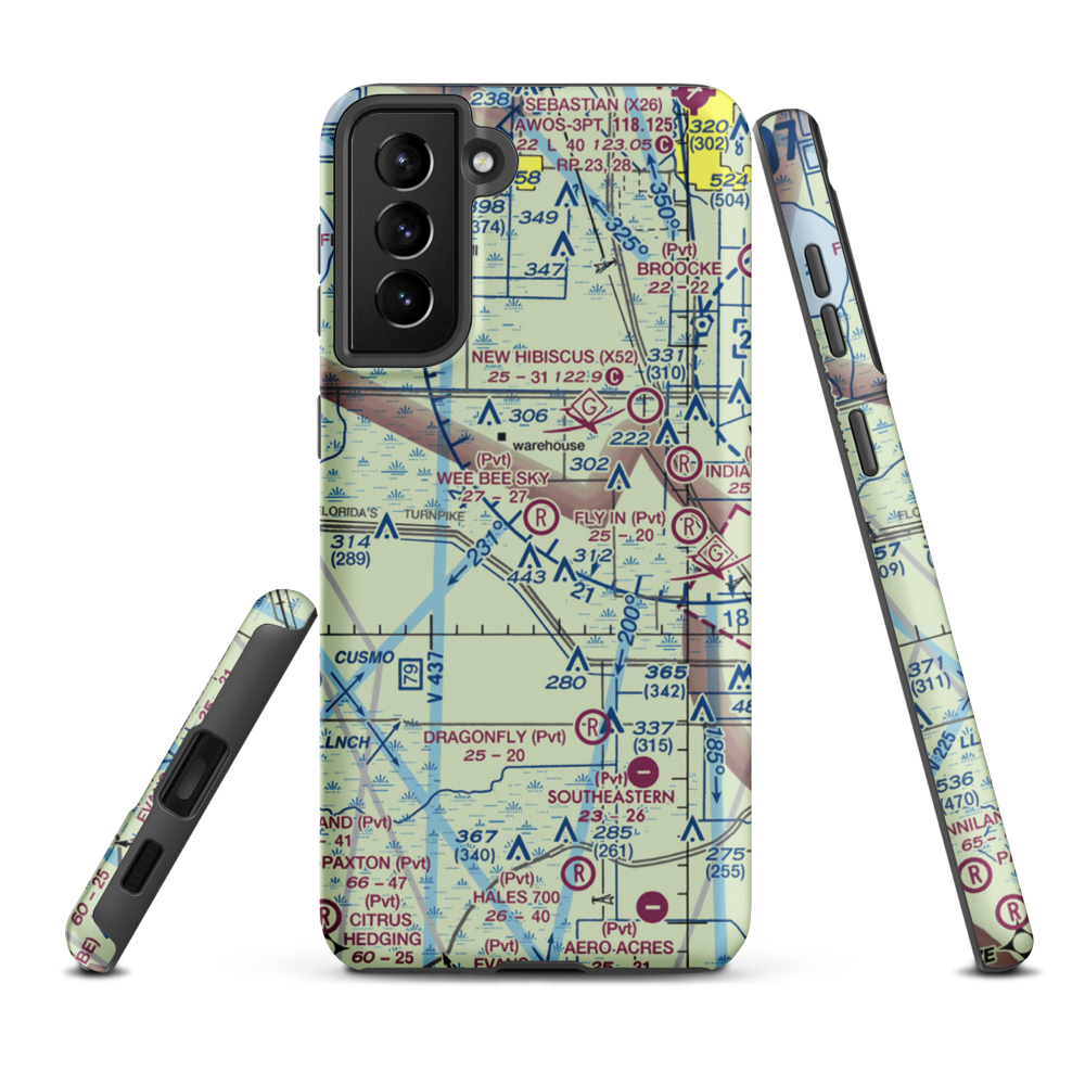 Wee Bee Sky Ranch Airport (70FA) VFR Sectional Samsung Phone Case Samsung Galaxy S21 Plus model shown