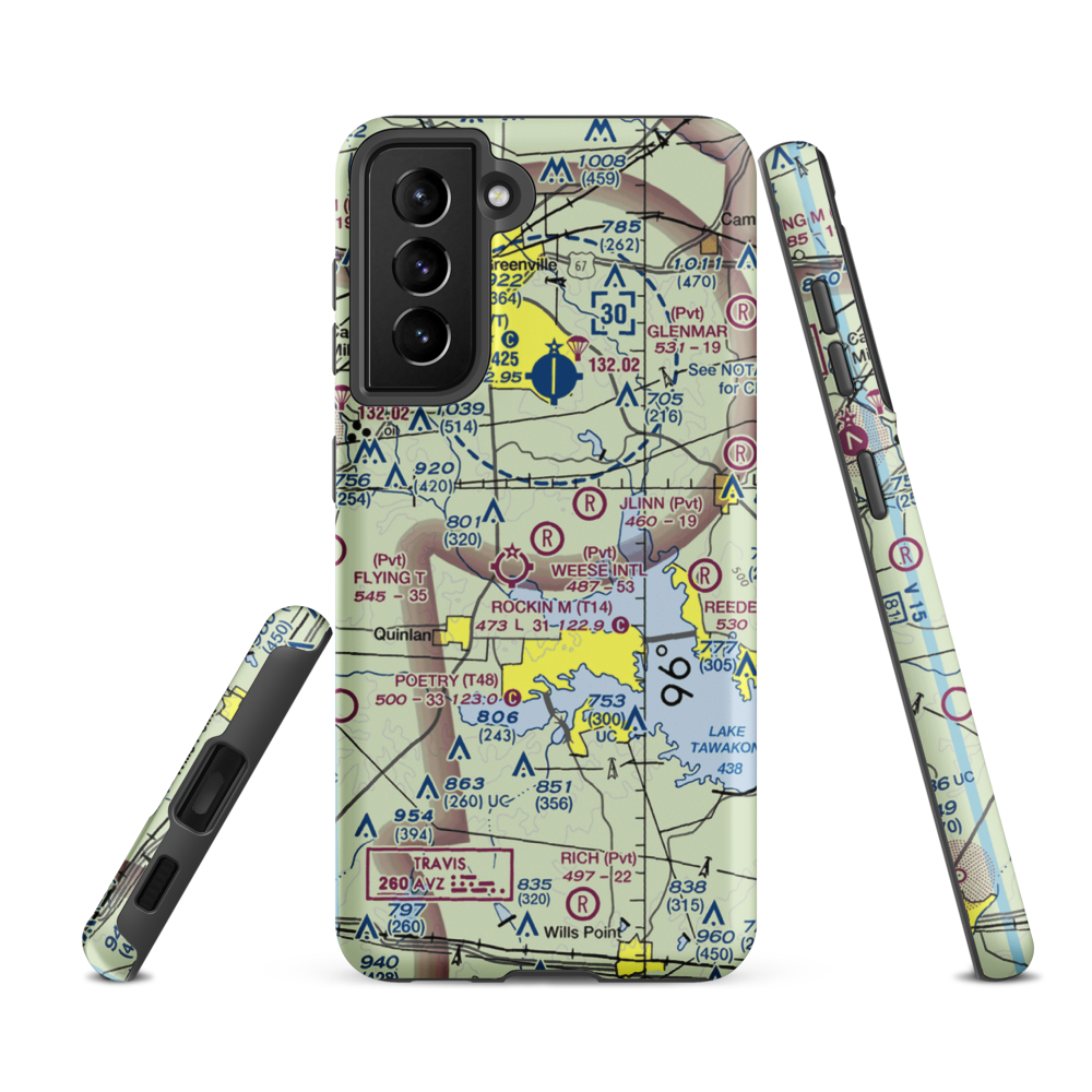 Weese International Airport (XS14) VFR Sectional Samsung Phone Case Samsung Galaxy S21 FE model shown