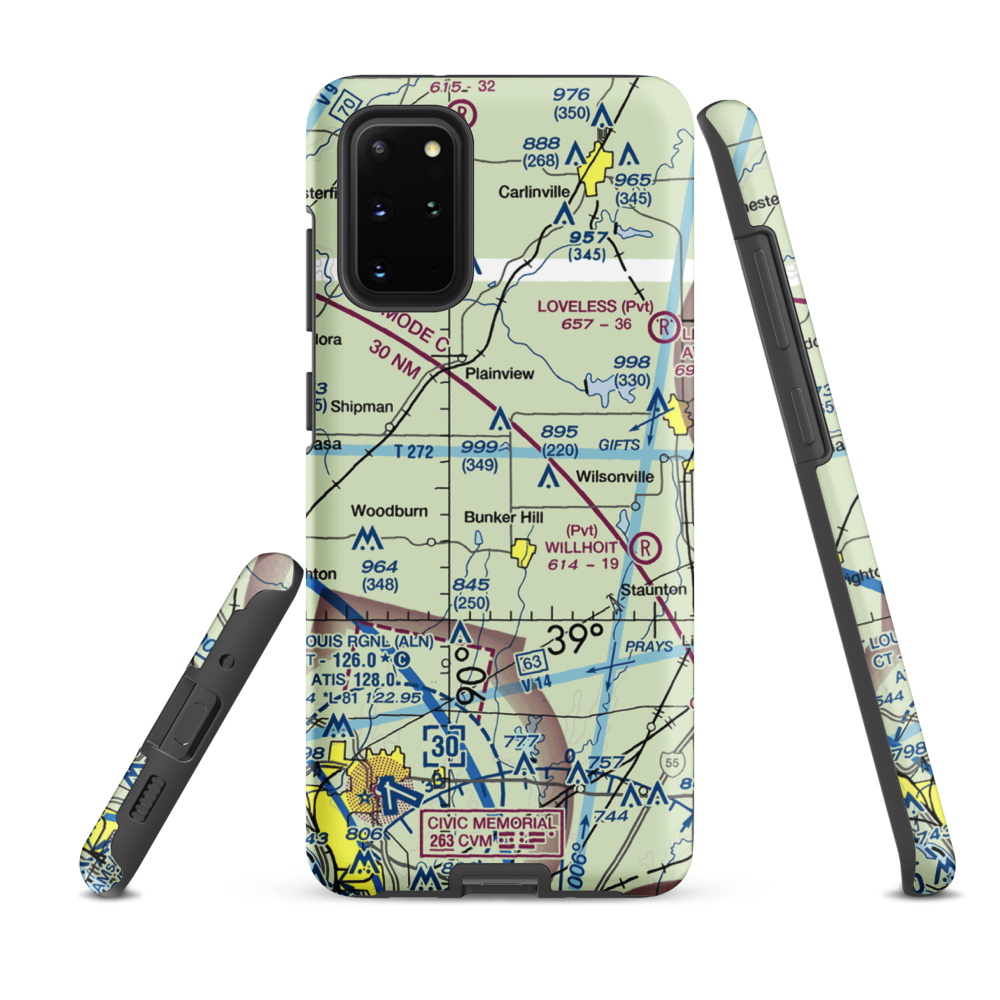 Weidner Airport (4IS9) VFR Sectional Samsung Phone Case Samsung Galaxy S20 Plus model shown