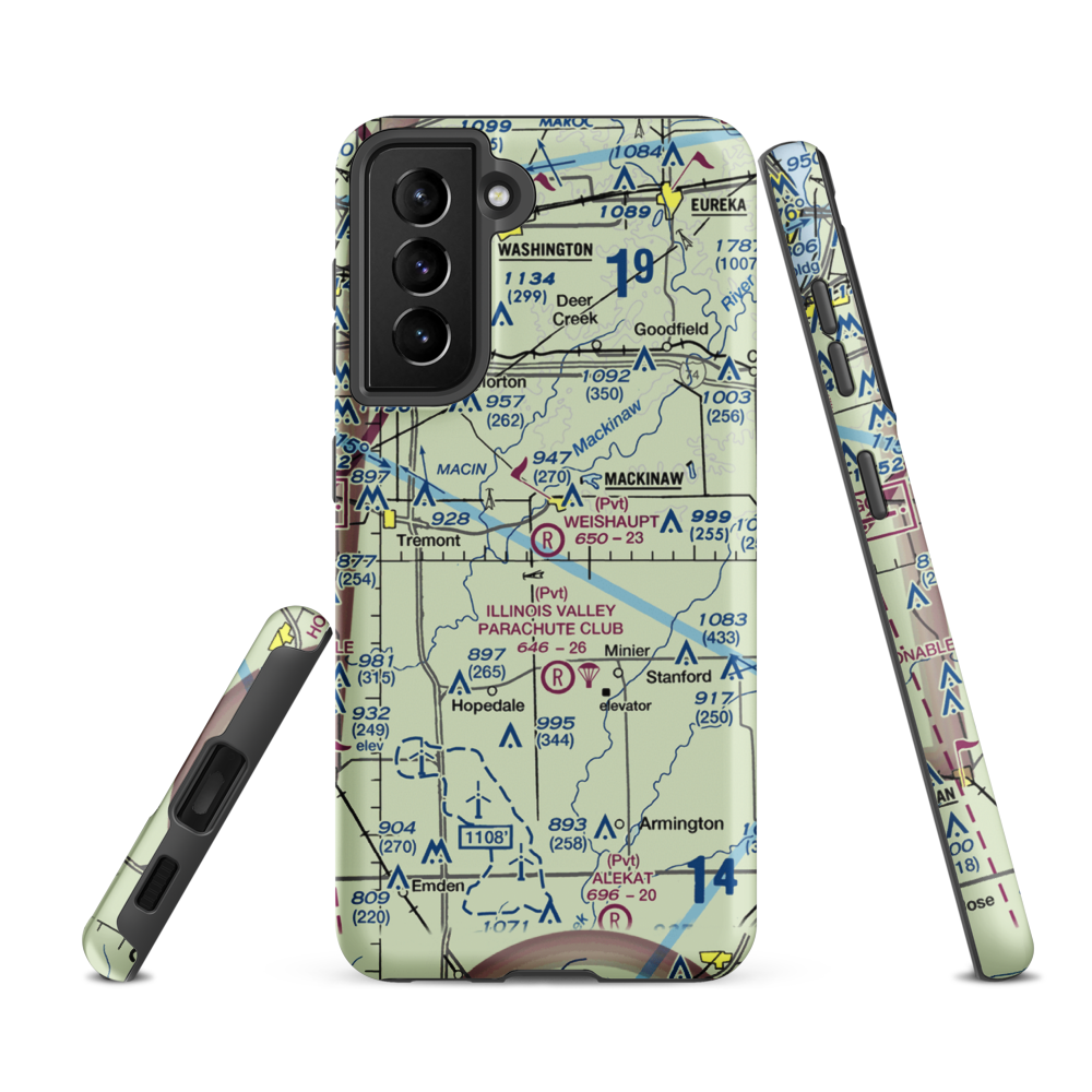 Weishaupt Airport (9IL6) VFR Sectional Samsung Phone Case Samsung Galaxy S21 FE model shown