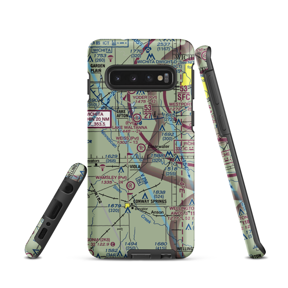 Weiss Acres Airport (24KS) VFR Sectional Samsung Phone Case Samsung Galaxy S10 model shown