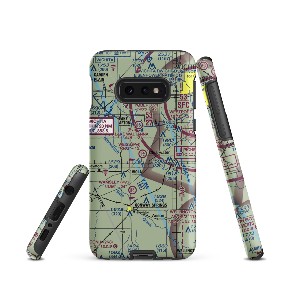 Weiss Acres Airport (24KS) VFR Sectional Samsung Phone Case Samsung Galaxy S10e model shown