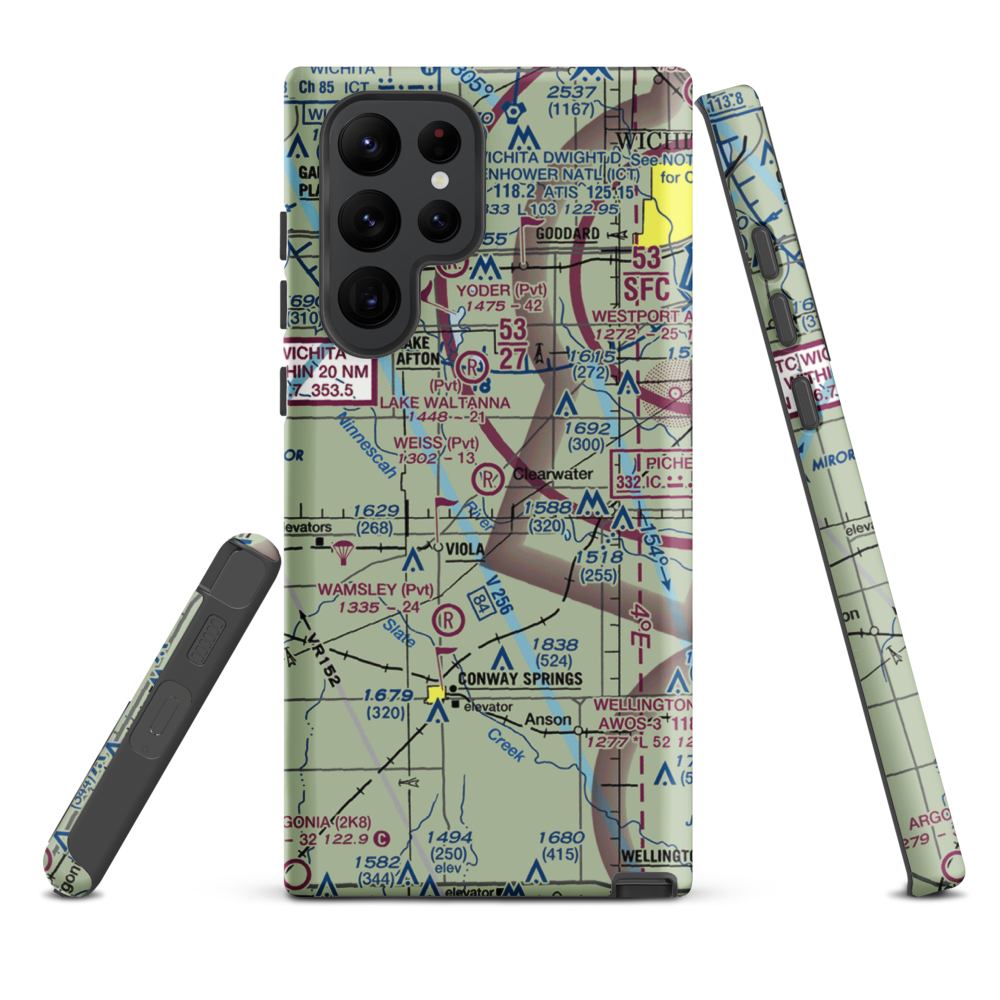 Weiss Acres Airport (24KS) VFR Sectional Samsung Phone Case Samsung Galaxy S22 Ultra model shown