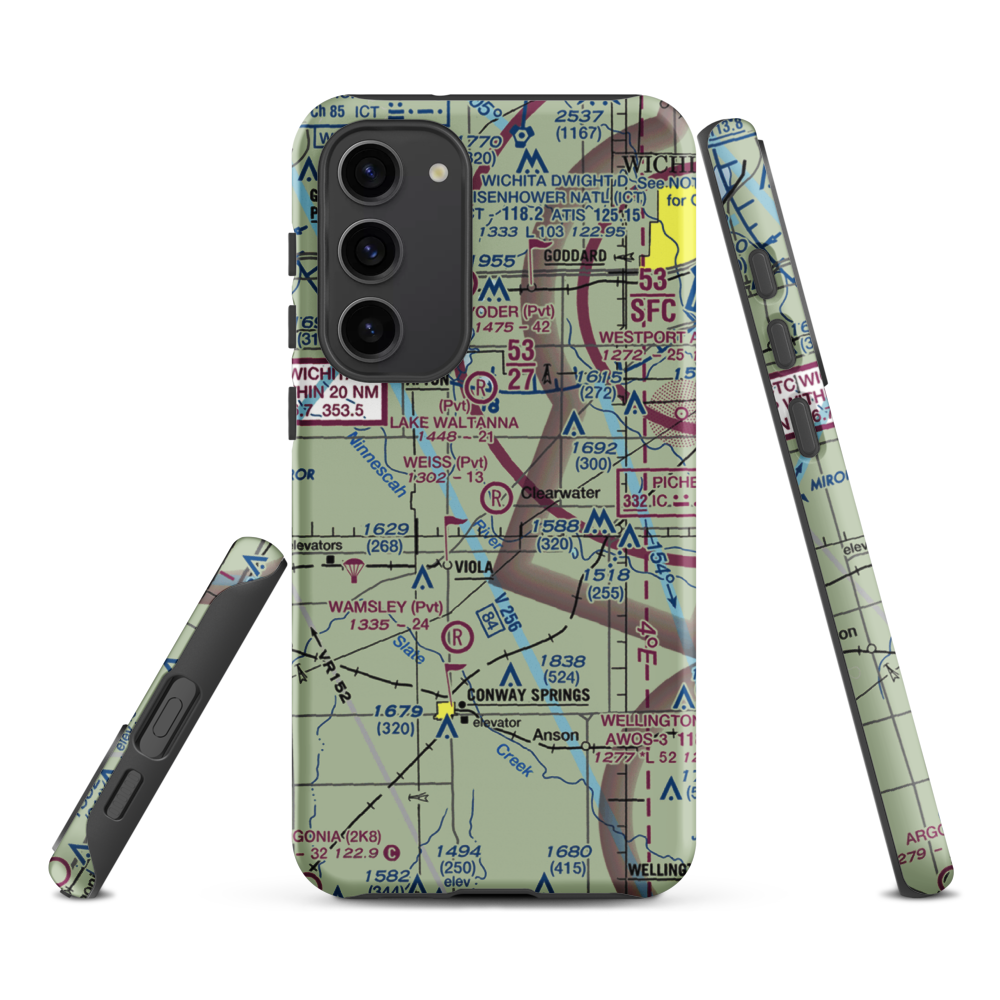 Weiss Acres Airport (24KS) VFR Sectional Samsung Phone Case Samsung Galaxy S23 Plus model shown