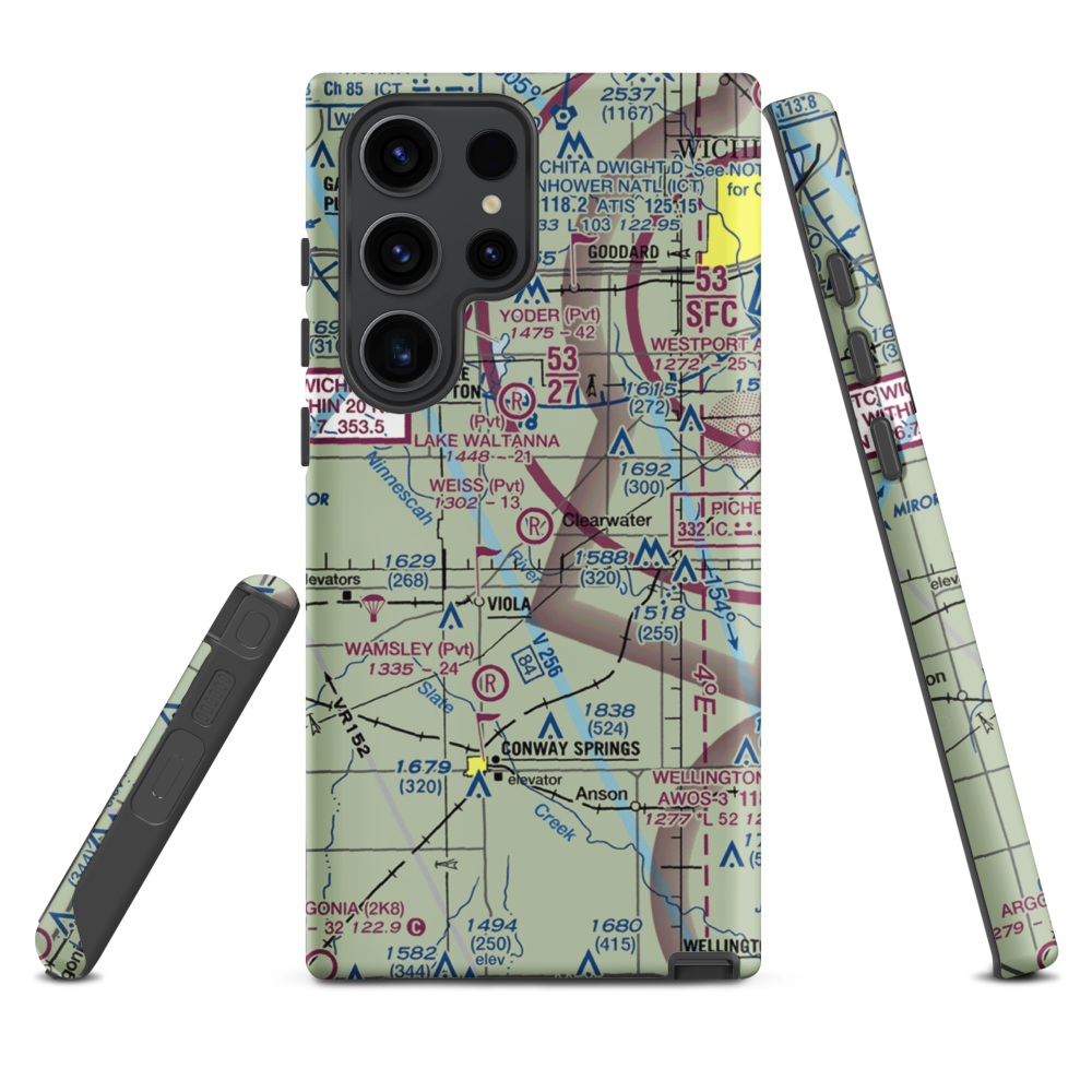 Weiss Acres Airport (24KS) VFR Sectional Samsung Phone Case Samsung Galaxy S23 Ultra model shown
