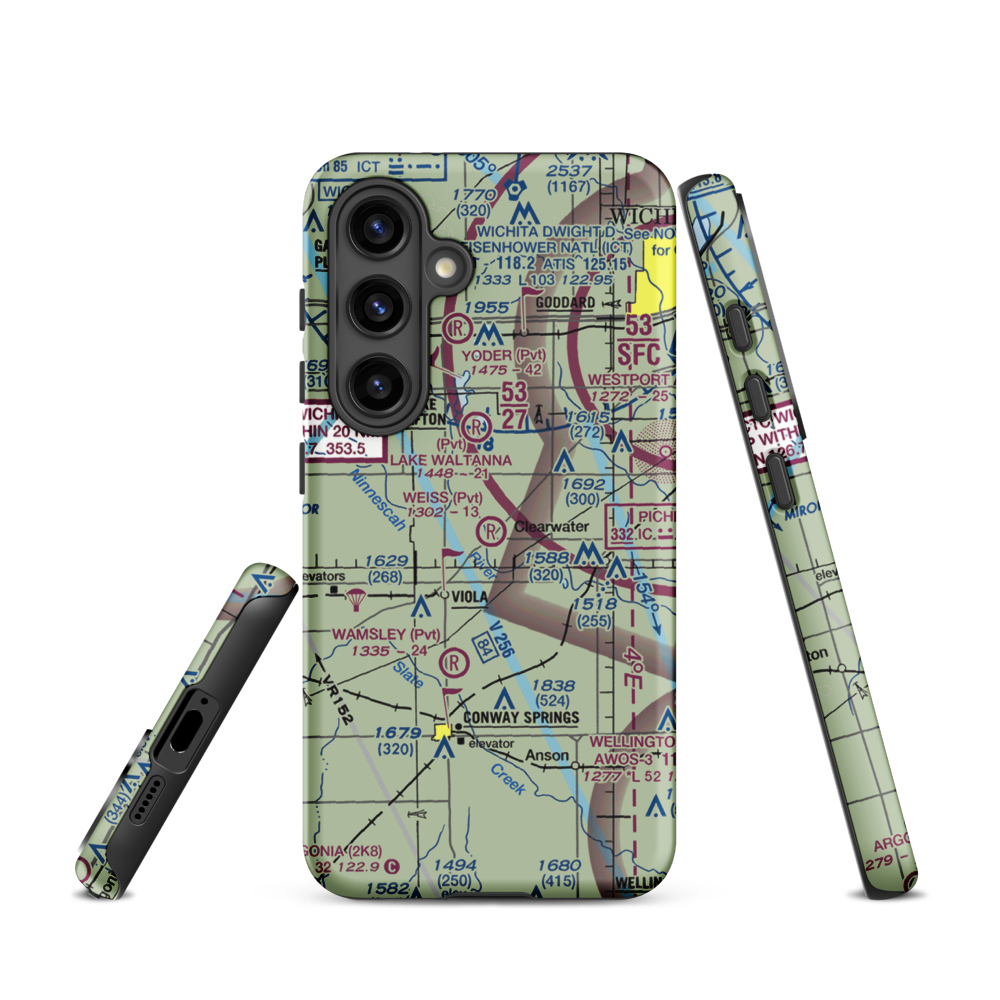 Weiss Acres Airport (24KS) VFR Sectional Samsung Phone Case Samsung Galaxy S24 model shown