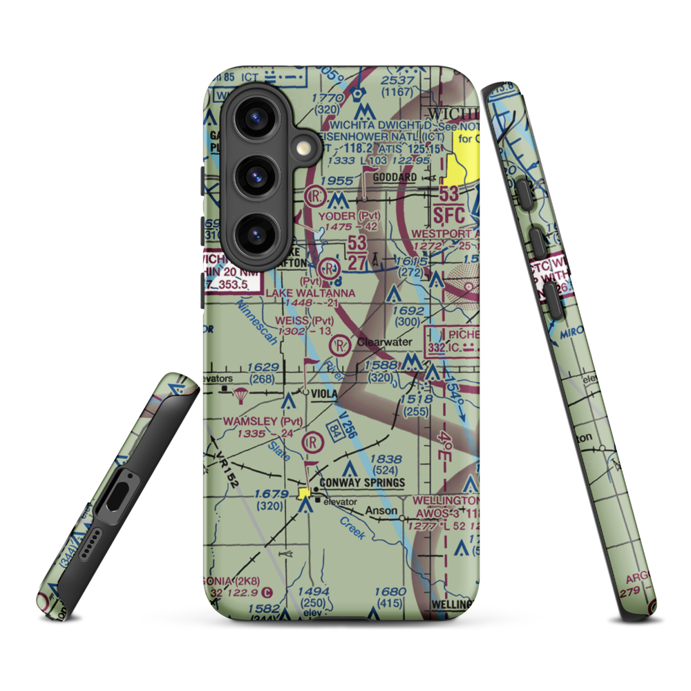 Weiss Acres Airport (24KS) VFR Sectional Samsung Phone Case Samsung Galaxy S24 Plus model shown