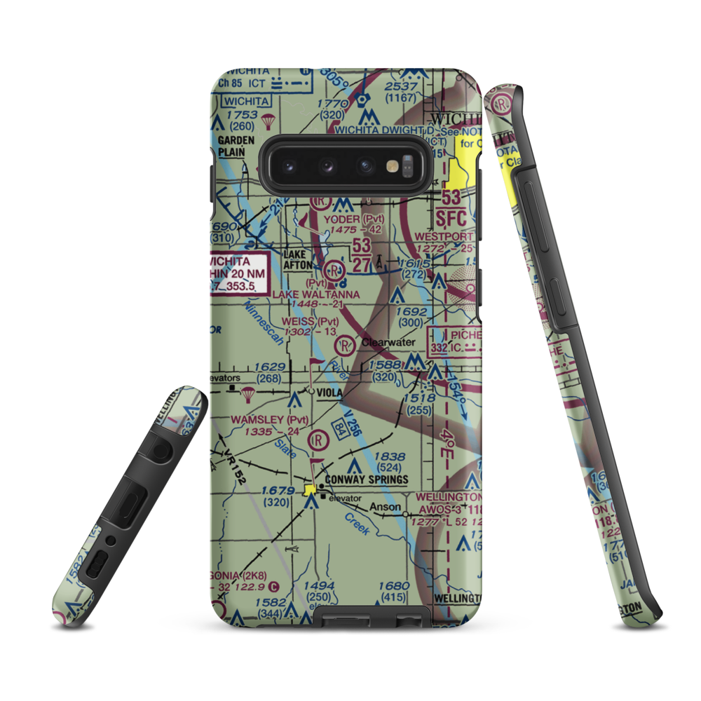 Weiss Acres Airport (24KS) VFR Sectional Samsung Phone Case Samsung Galaxy S10 Plus model shown