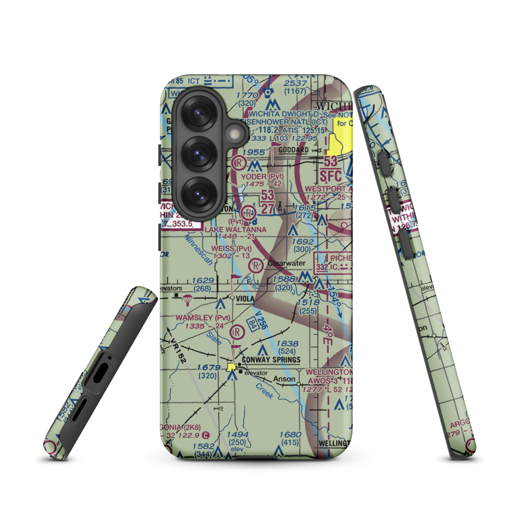 Weiss Acres Airport (24KS) VFR Sectional Samsung Phone Case Samsung Galaxy S25 model shown