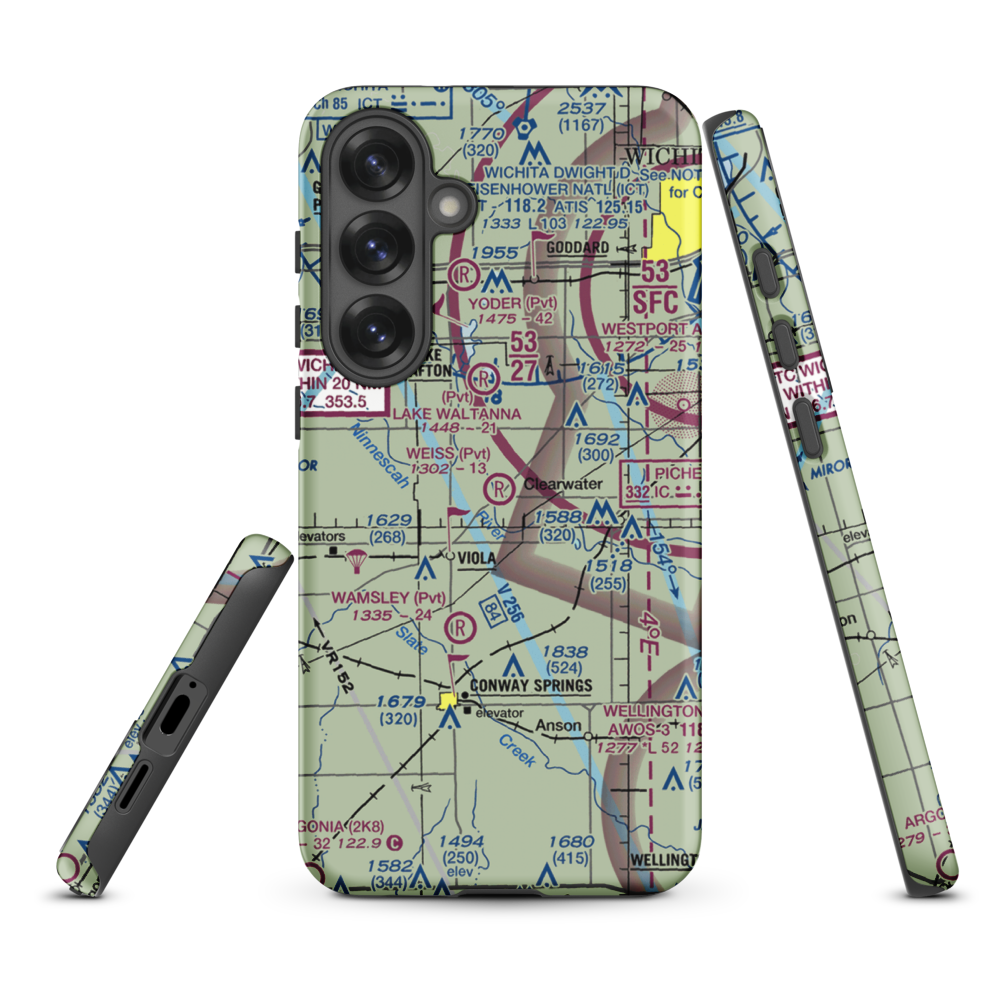 Weiss Acres Airport (24KS) VFR Sectional Samsung Phone Case Samsung Galaxy S25 Plus model shown