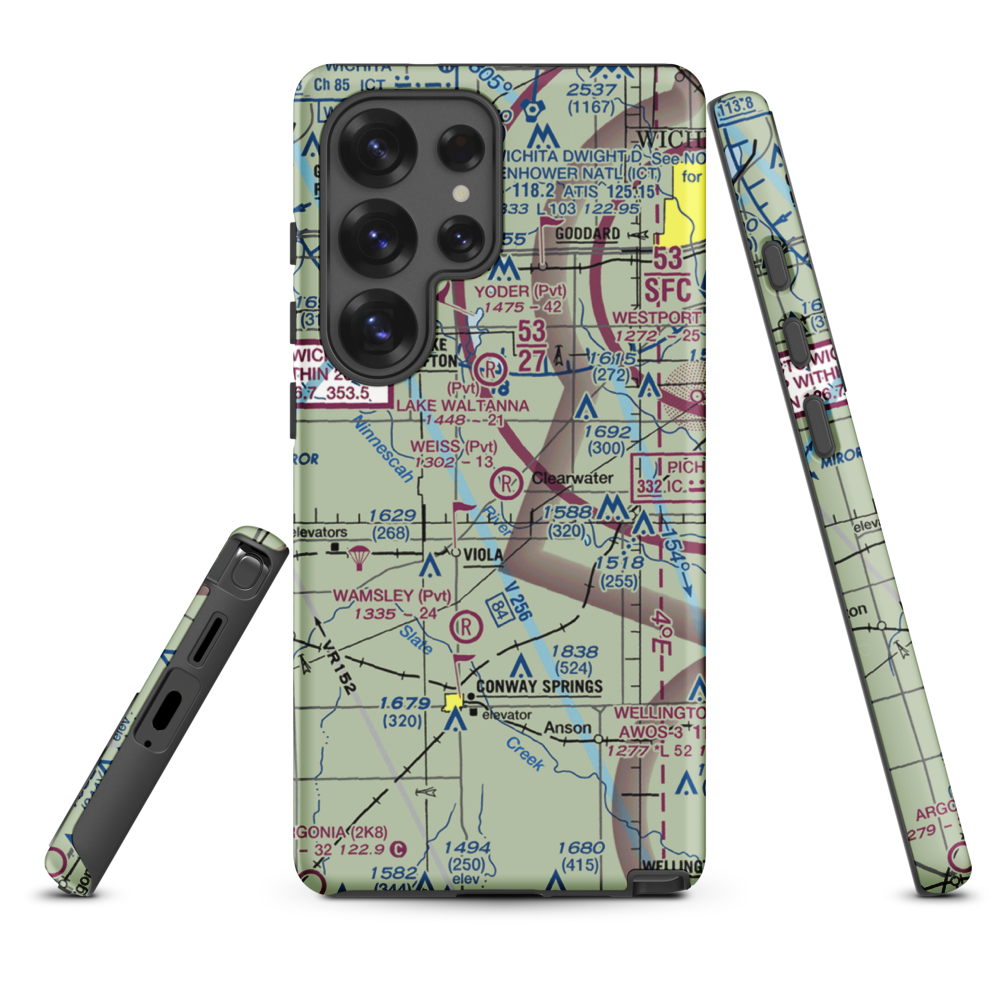 Weiss Acres Airport (24KS) VFR Sectional Samsung Phone Case Samsung Galaxy S25 Ultra model shown