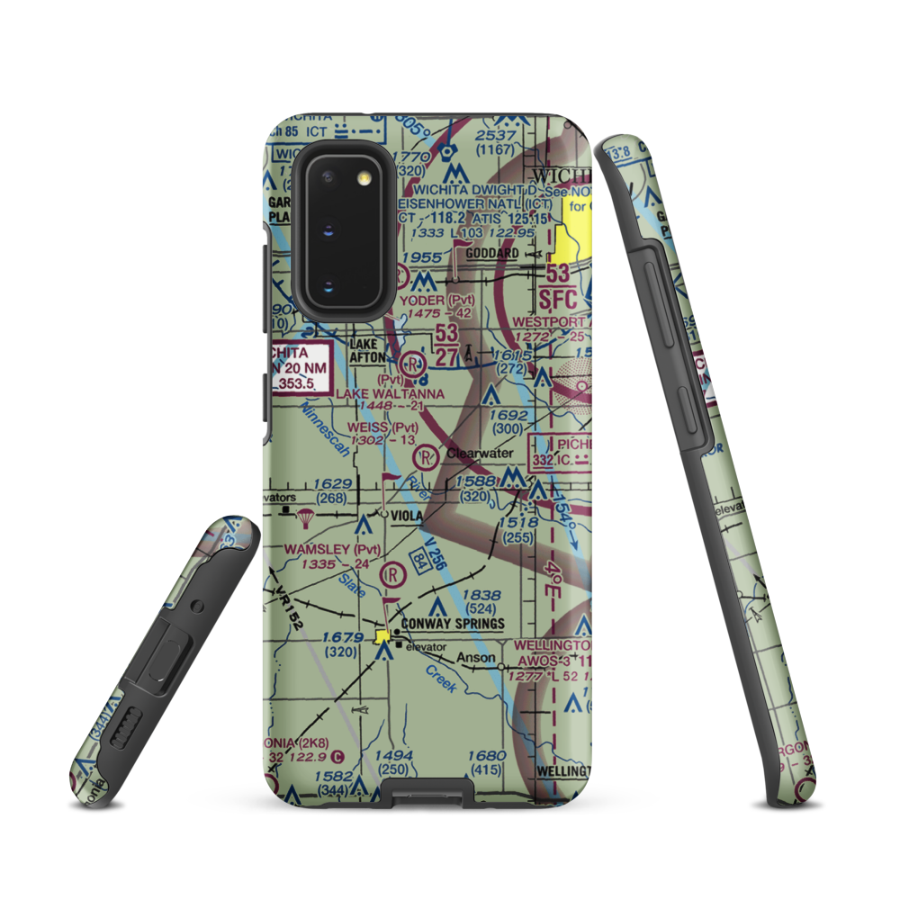 Weiss Acres Airport (24KS) VFR Sectional Samsung Phone Case Samsung Galaxy S20 model shown