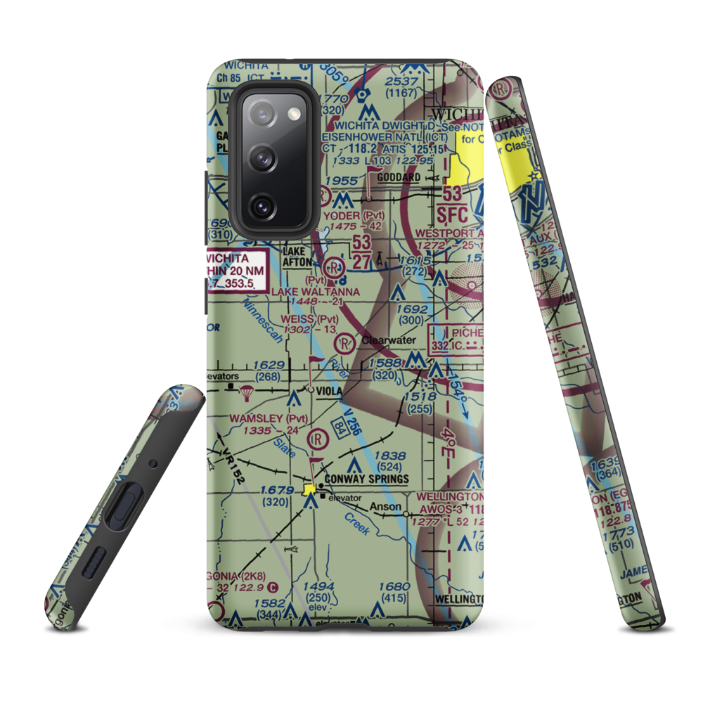 Weiss Acres Airport (24KS) VFR Sectional Samsung Phone Case Samsung Galaxy S20 FE model shown