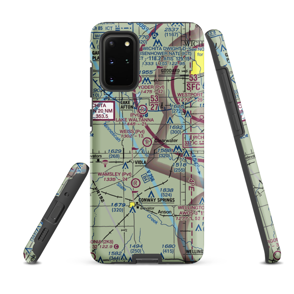 Weiss Acres Airport (24KS) VFR Sectional Samsung Phone Case Samsung Galaxy S20 Plus model shown