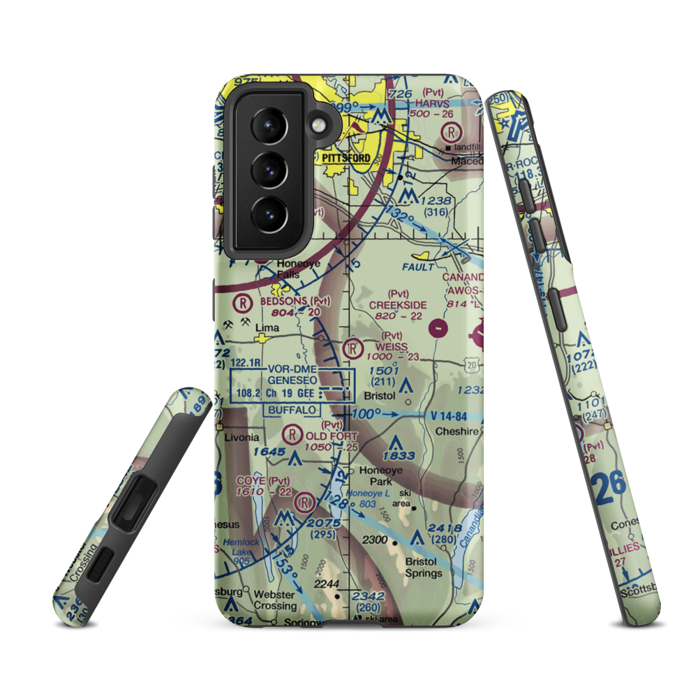 Weiss Airfield (00NY) VFR Sectional Samsung Phone Case Samsung Galaxy S21 FE model shown
