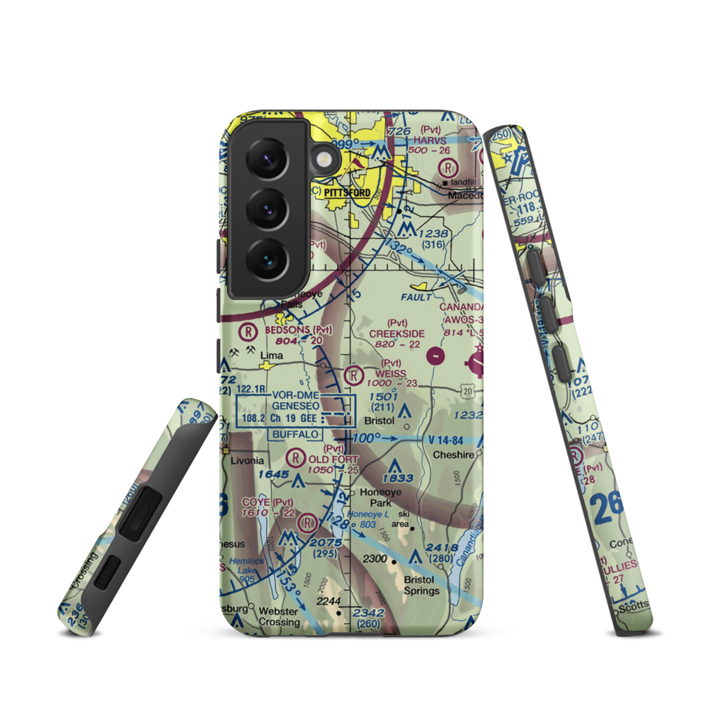 Weiss Airfield (00NY) VFR Sectional Samsung Phone Case Samsung Galaxy S22 model shown