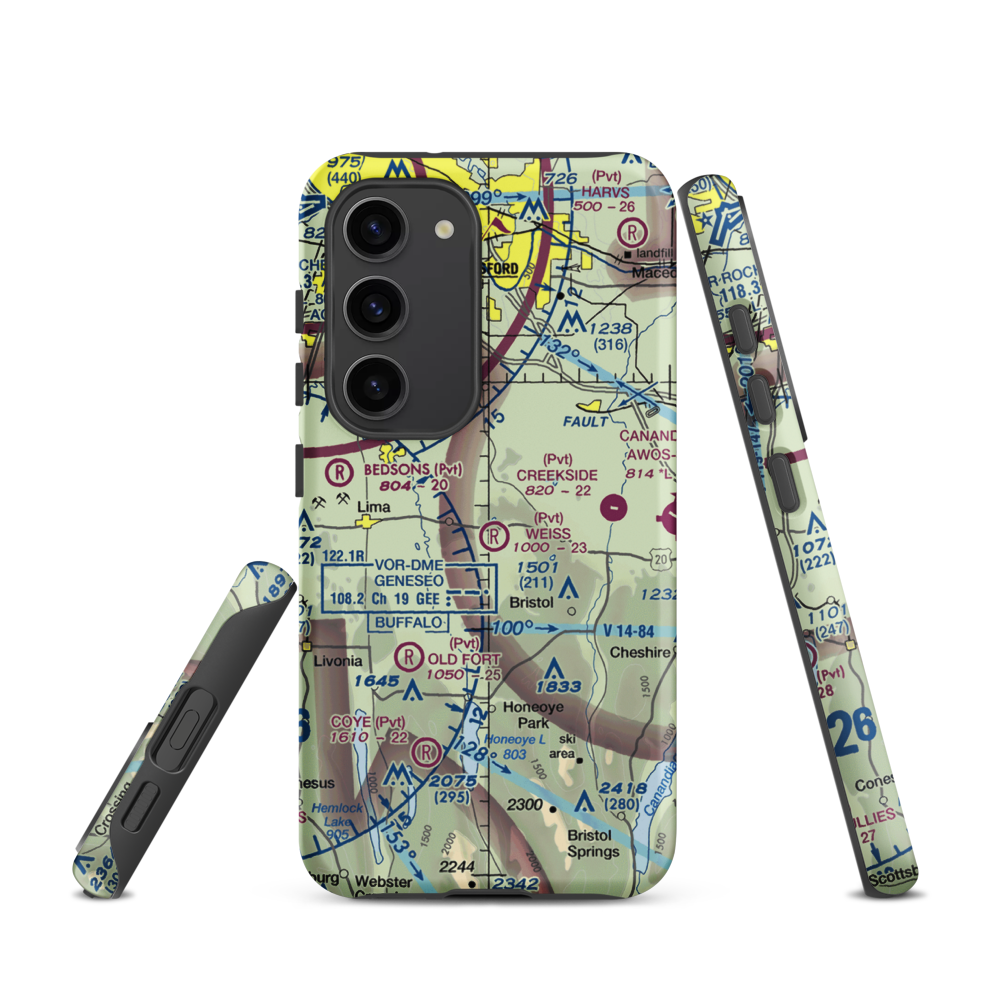 Weiss Airfield (00NY) VFR Sectional Samsung Phone Case Samsung Galaxy S23 model shown