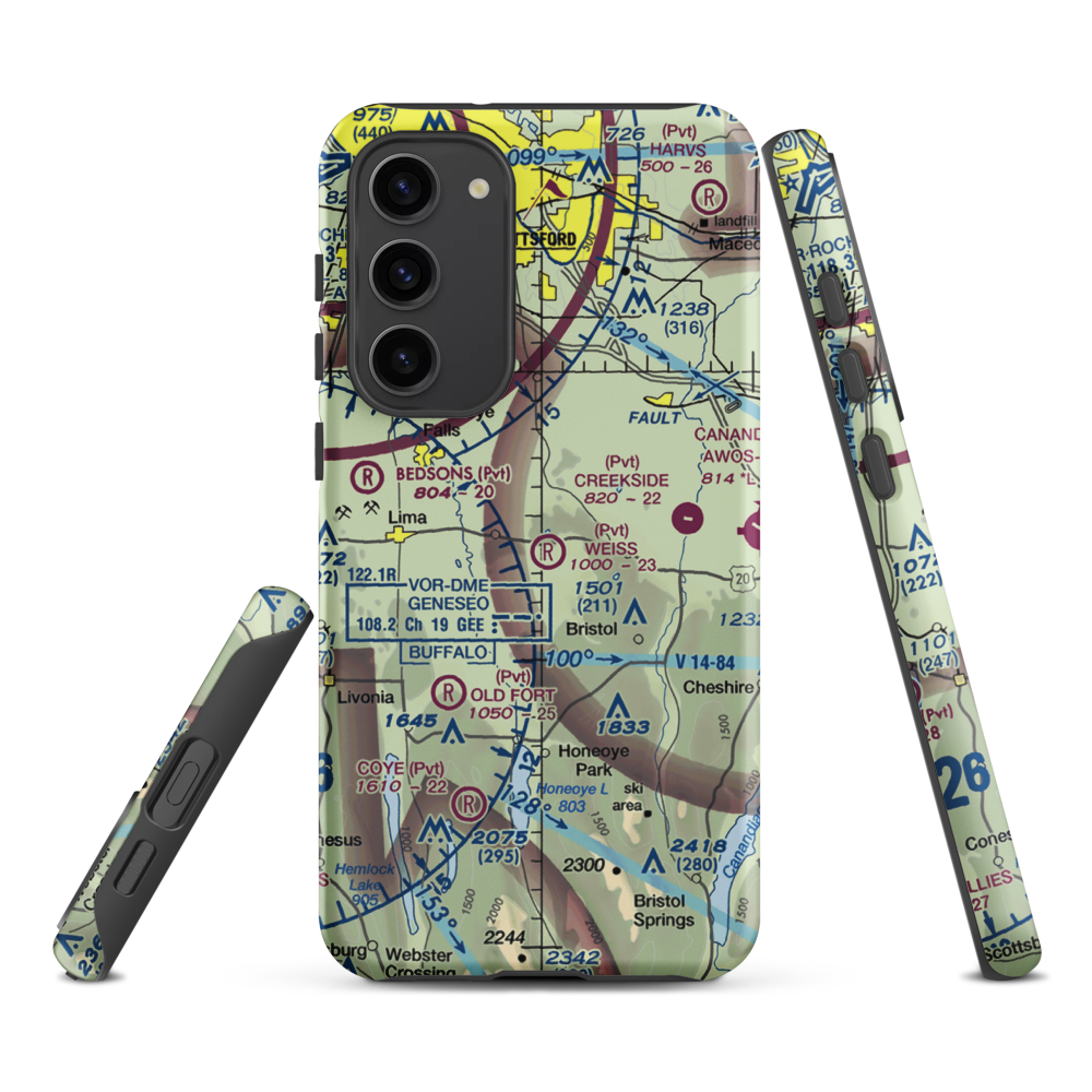 Weiss Airfield (00NY) VFR Sectional Samsung Phone Case Samsung Galaxy S23 Plus model shown