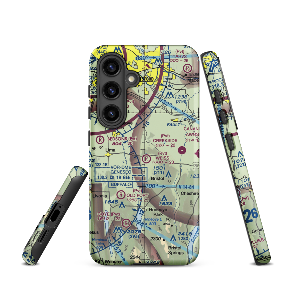 Weiss Airfield (00NY) VFR Sectional Samsung Phone Case Samsung Galaxy S24 model shown