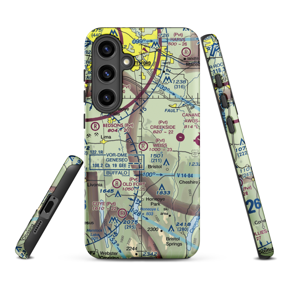 Weiss Airfield (00NY) VFR Sectional Samsung Phone Case Samsung Galaxy S24 Plus model shown